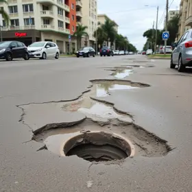 buracos na Rua Pinguim
