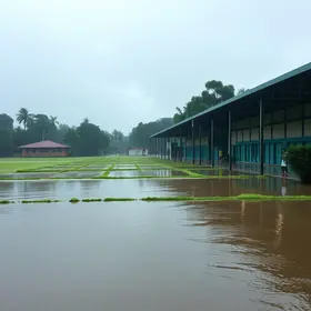Centro de treinamento São Paulo alagado