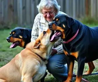 rottweilers soltos atacam idosa